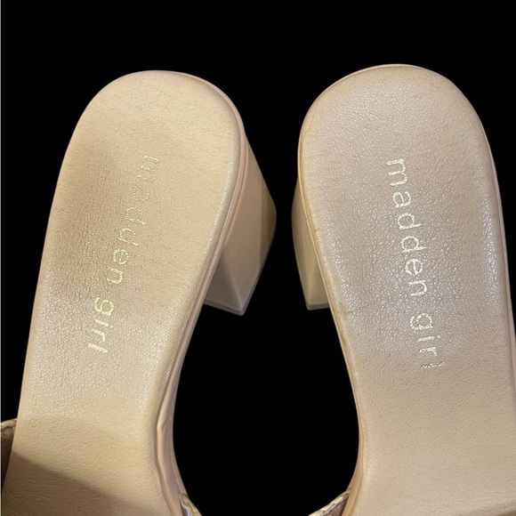 Madden Girl Tan Woven Mules‎ with Block Heel women’s Size 6.5 ✅ - Picture 5 of 8
